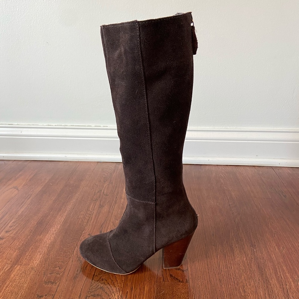 Brown suede boots